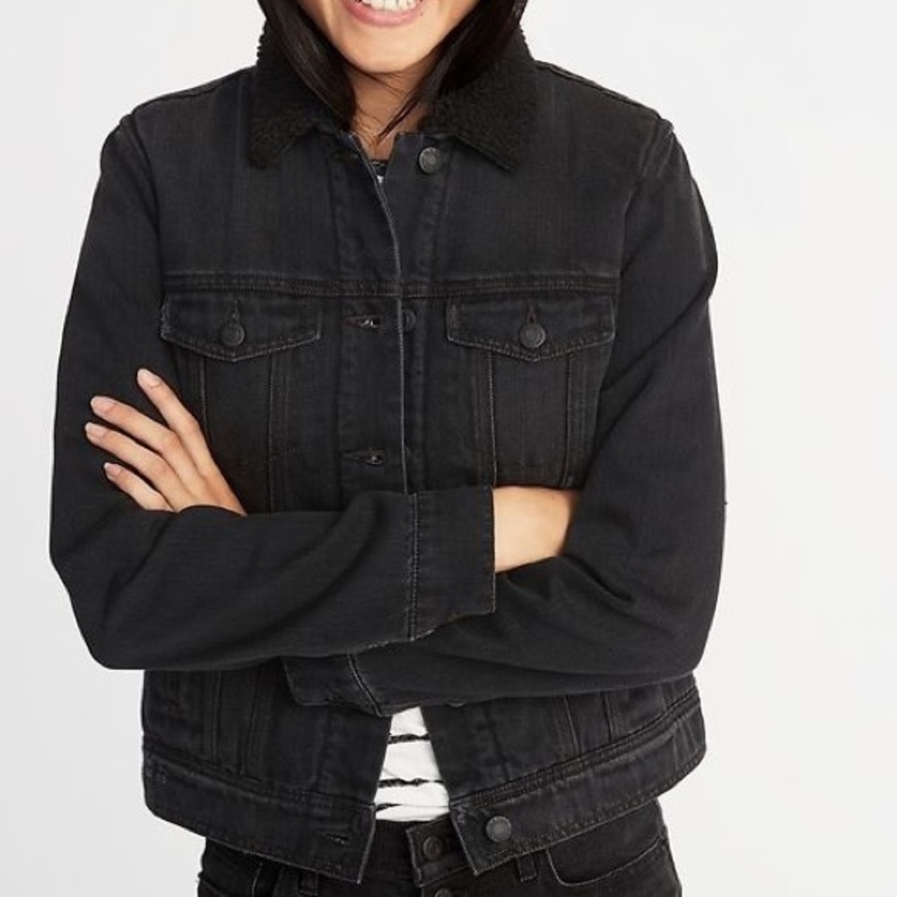 Black trucker jacket
